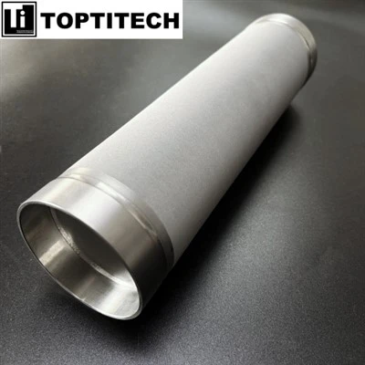 Tabung Filter Titanium Sinter Dengan Ujung Terbuka Ganda
